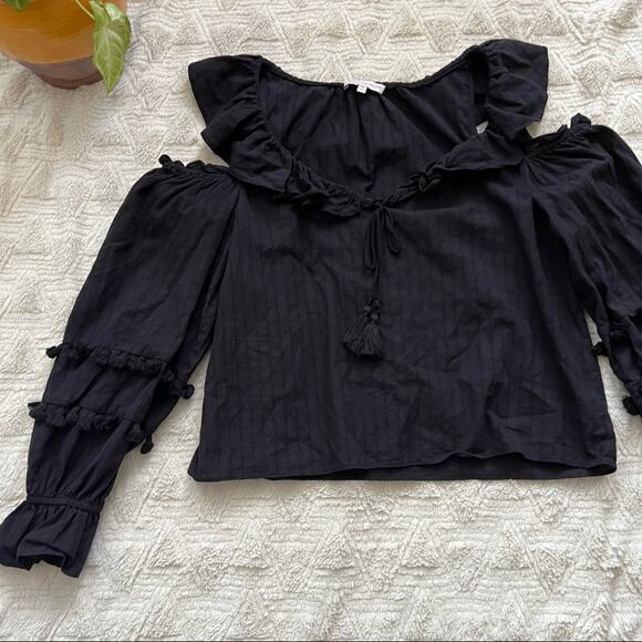 Rebecca Minkoff Pippa Black Ruffle Blouse - Picture 3 of 6